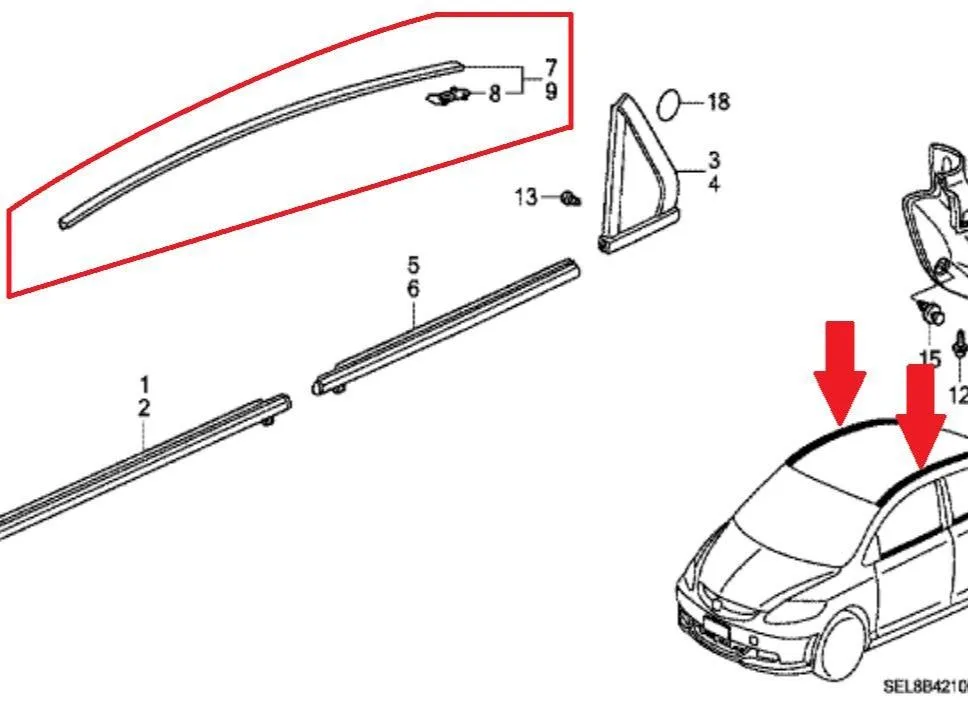 Rail Roof List Atap Mobil CITY GD8 2007-2008 Original