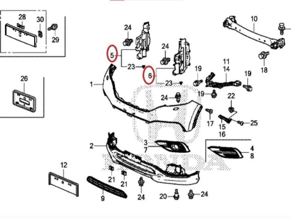 Deflektor Bumper Depan CRV 2014-2015 Original