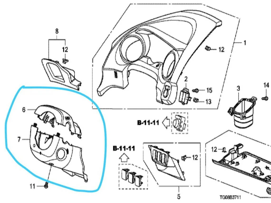 Cover Atas Dan BAWAH Setir Steering JAZZ GE8 2008 2009 2010 2011 2012 2013 Original