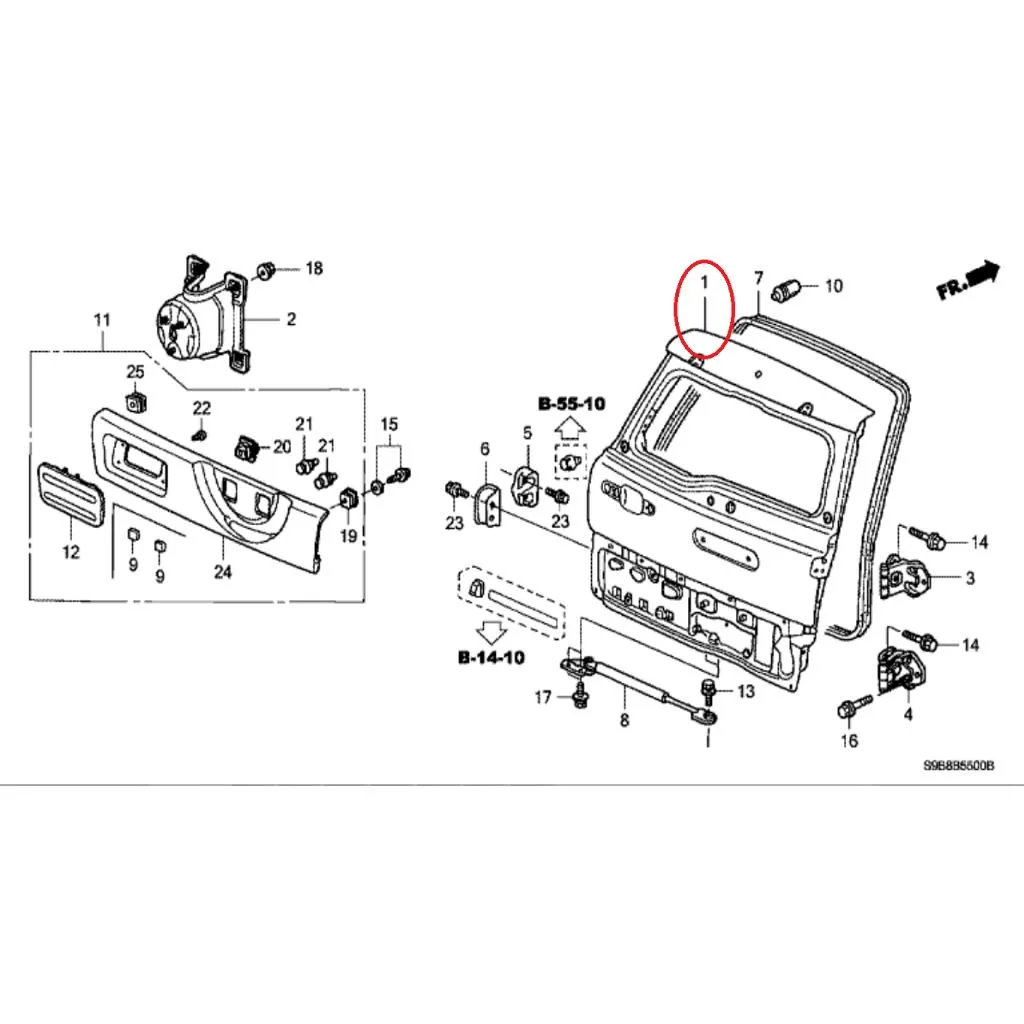 Pintu Bagasi CRV GEN2 2004-2006 Original