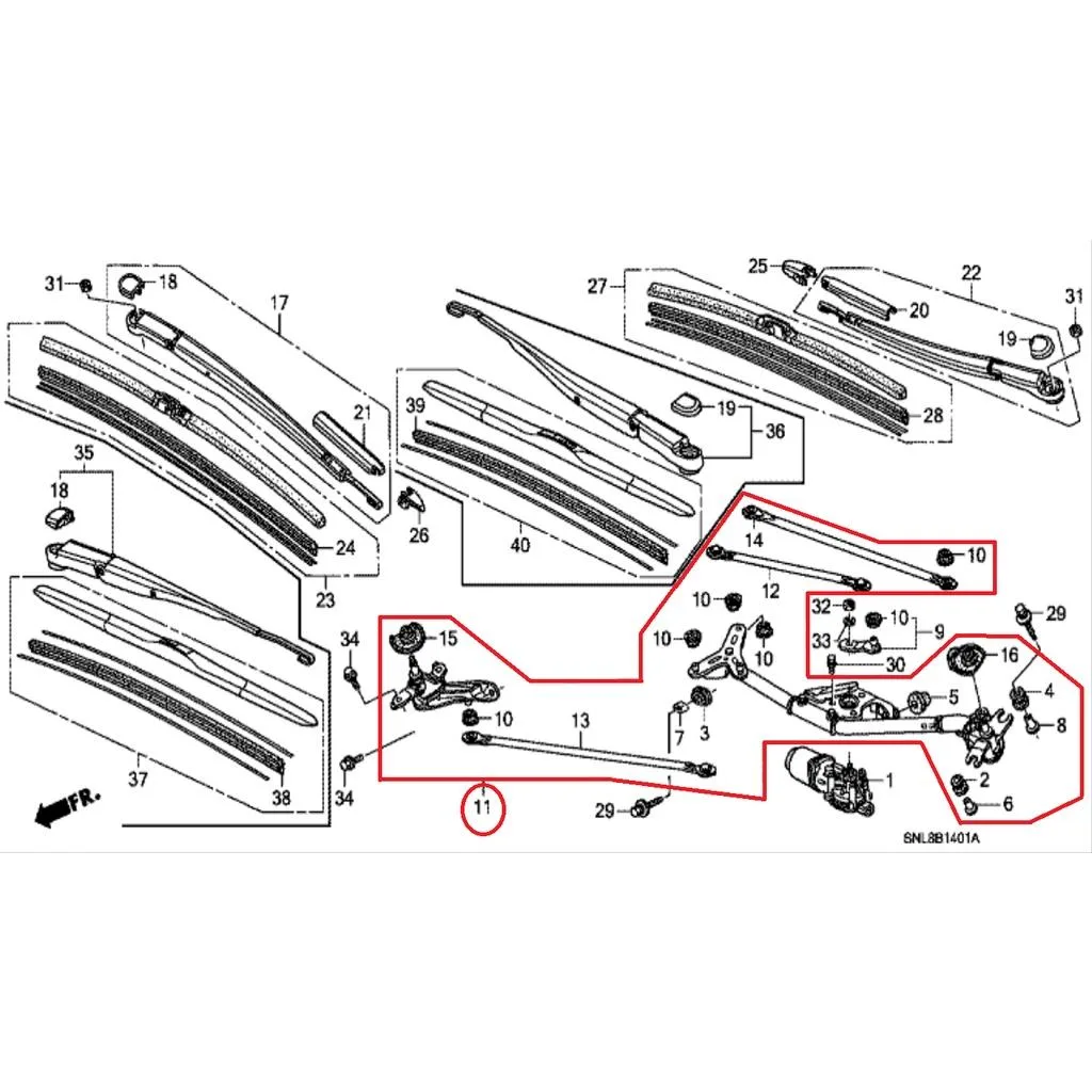 Link Wiper Depan CIVIC FD 2006-2011 Original