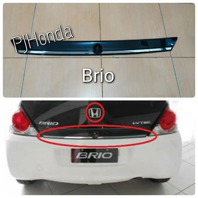 Garnish+List Chrome Belakang Kaca Honda Brio Original
