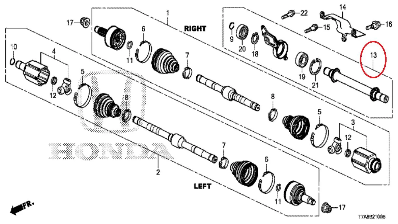 Diver Shaft / AS Roda Tengah HRV 2015-2021Up Original