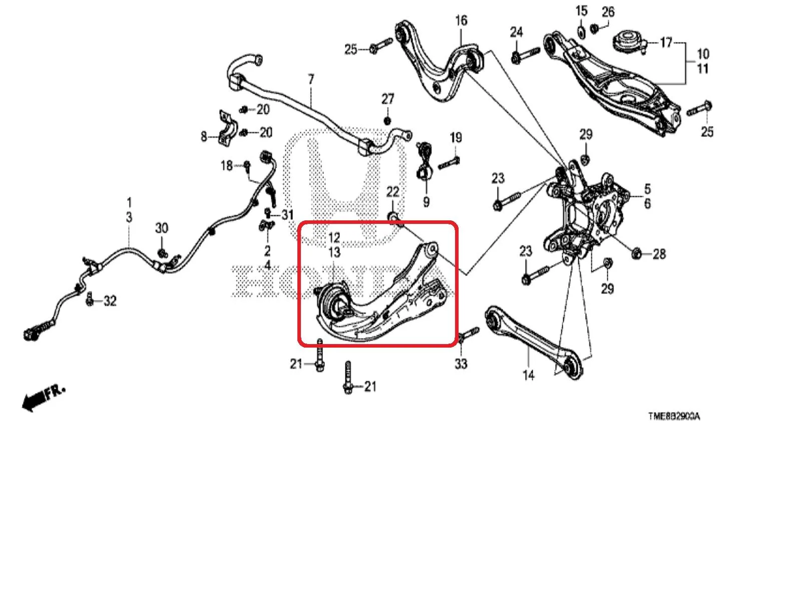 Arm Trailing Triling Belakang Kiri Kanan Crv GEN5 Turbo 2018 2019 2020 2021 2022 2023