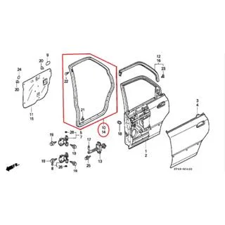 Karet Pintu Belakang Honda ACCORD 1994-1997 Original