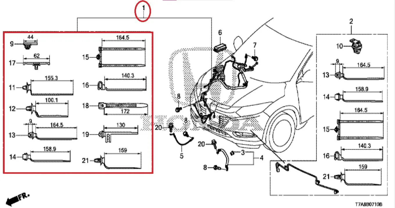 Harness / Kabel Body Engine Depan Kanan HRV 2015 Original