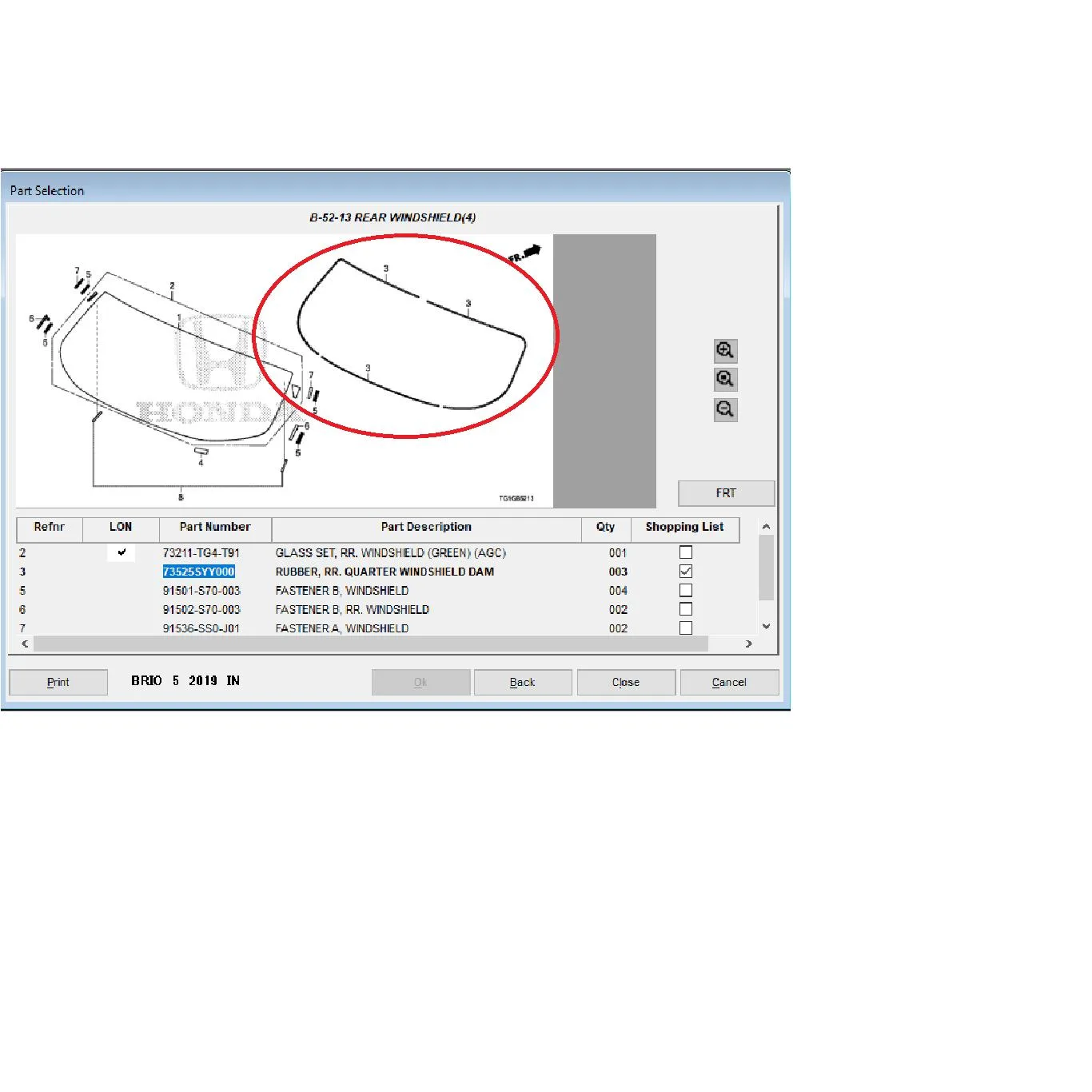 Karet Kaca Belakang Assy All New Brio 2019 Genuine!!