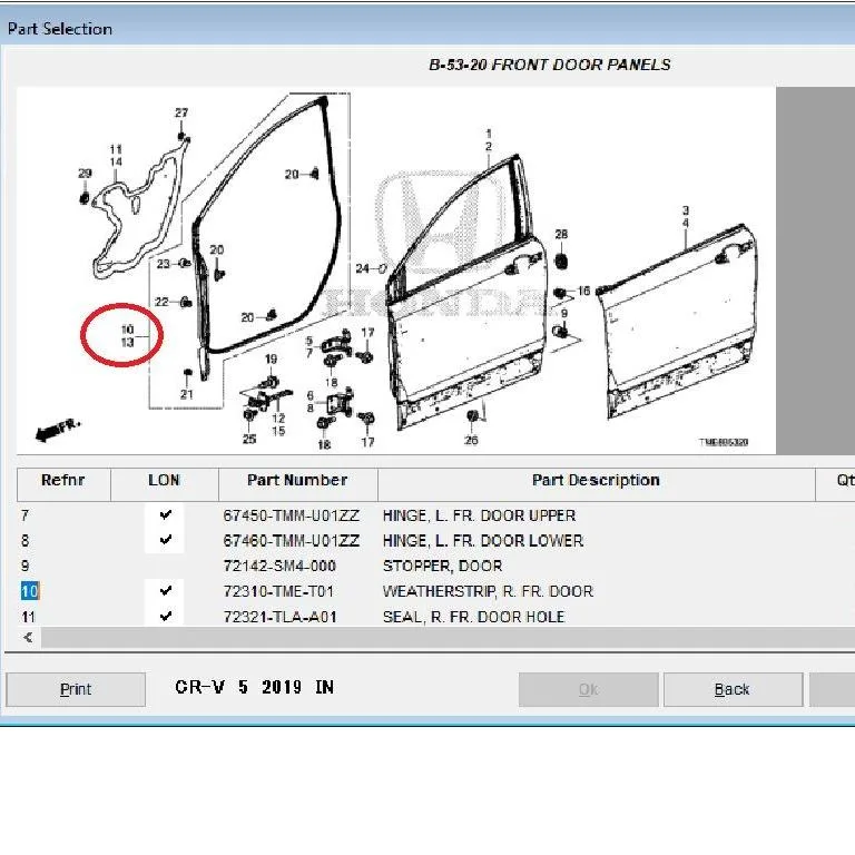 Karet Pintu Depan Kanan Atau Kiri CRV TURBO Genuine!!