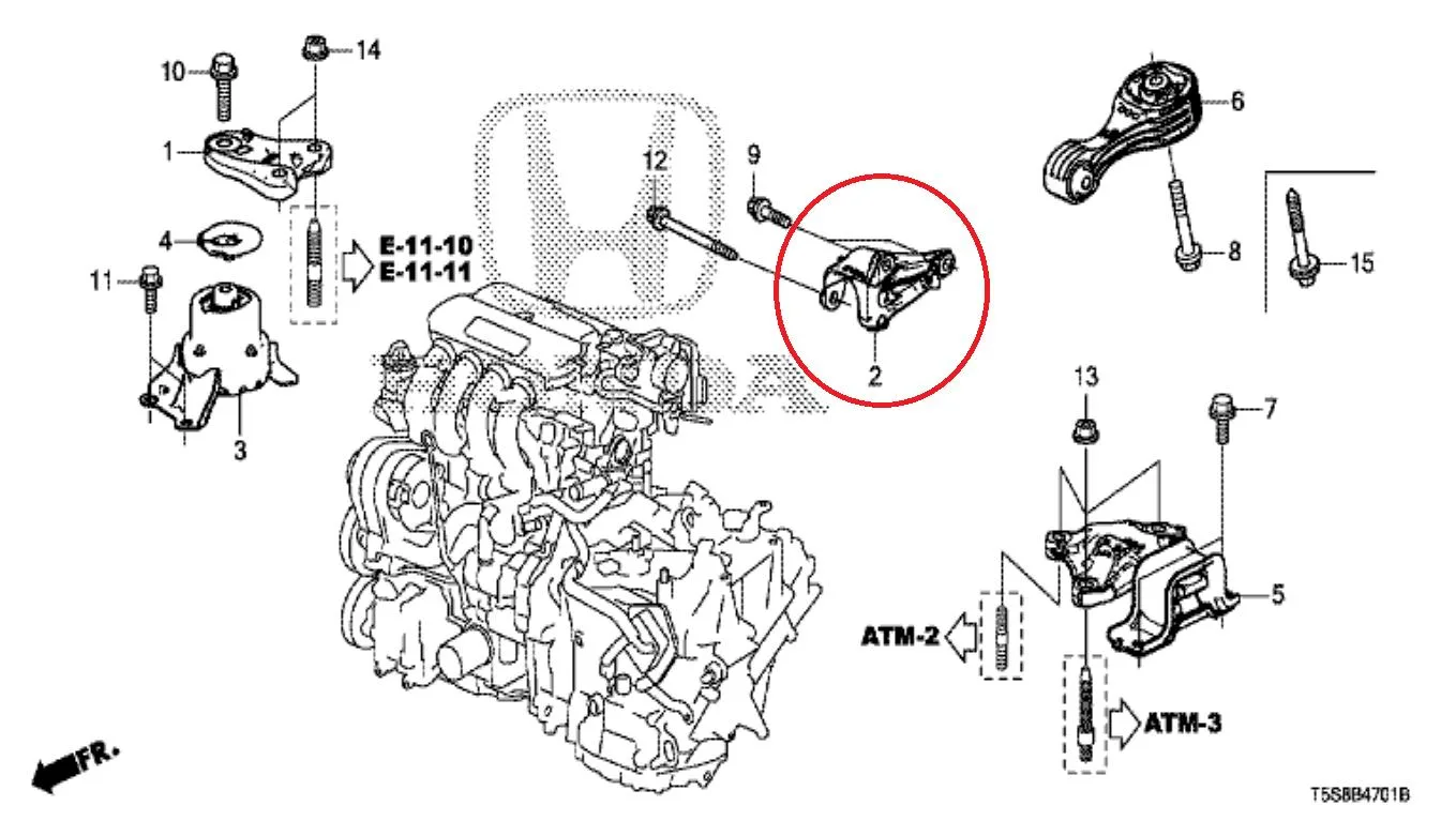 Breket Mounting Belakang Jazz GK5 MATIC 2018-2021 Original