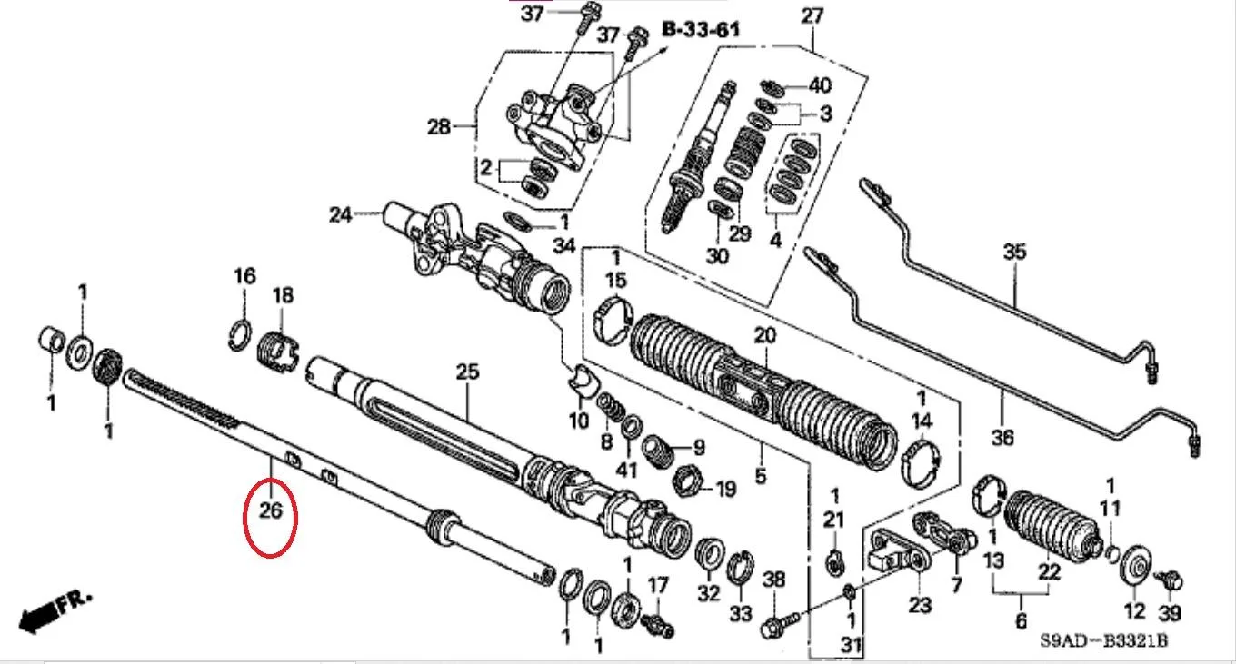 Rack Steer / Rack Steering CRV GEN2 2002-2006 Original