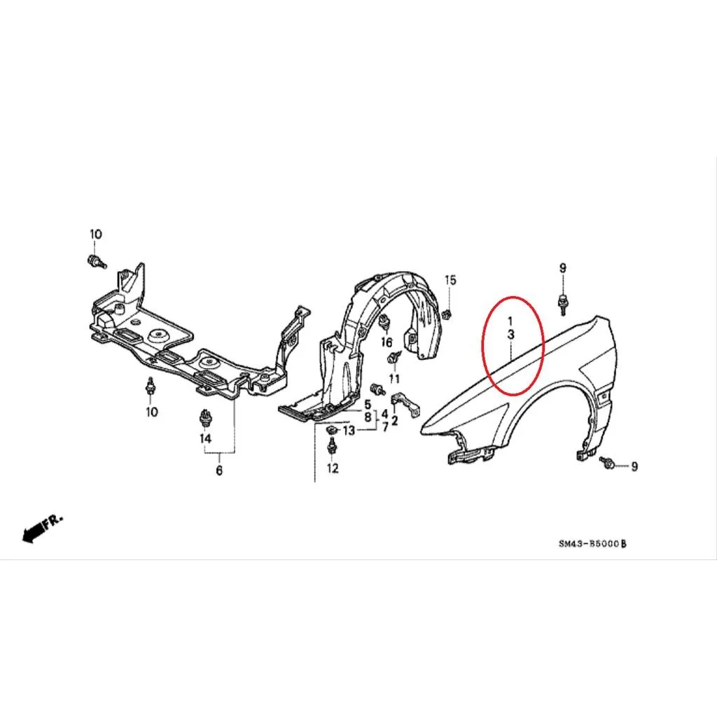 Panel Fender ACCORD MAESTRO 1990-1993 Original