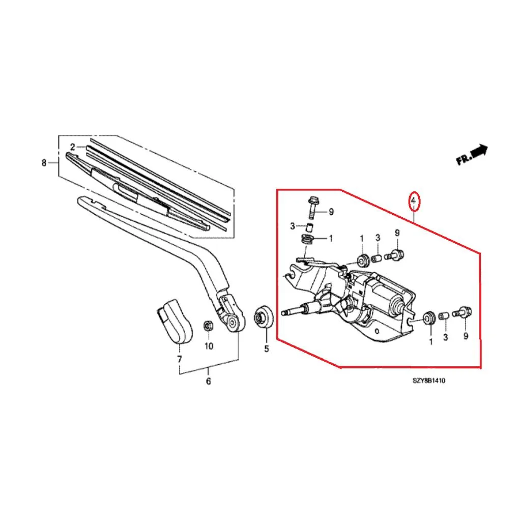 Motor Wiper Belakang Honda FREED 2010-2015 Original