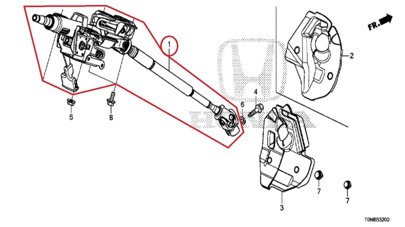 Coloum Assy Steer CRV 2013-2017 Original