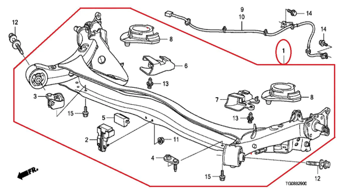 As Balok Belakang / Axel Belakang Honda JAZZ GE8 2008-2013 Original