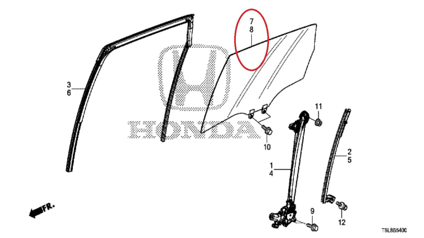 Kaca Pintu Belakang Honda JAZZ GK5 2015-2021 Original