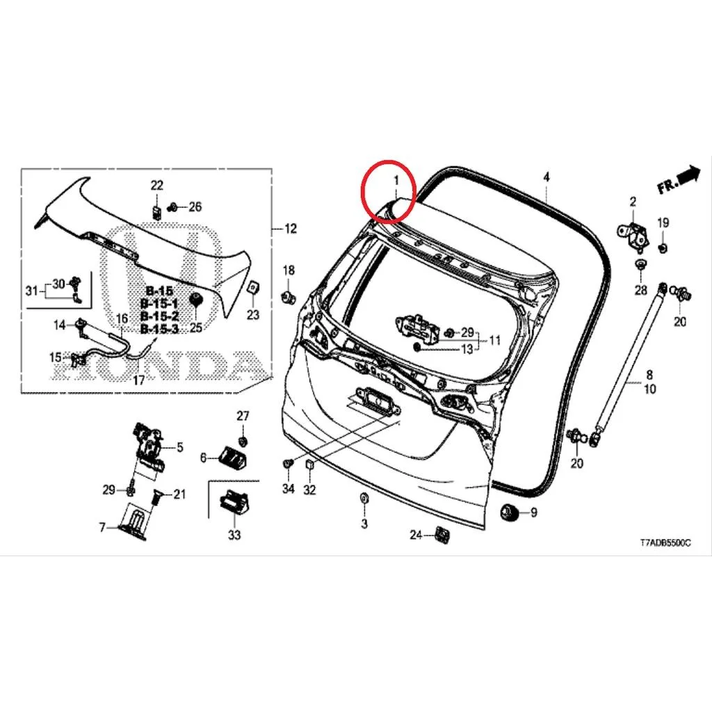Pintu Bagasi Honda HRV 2015-2021 Original