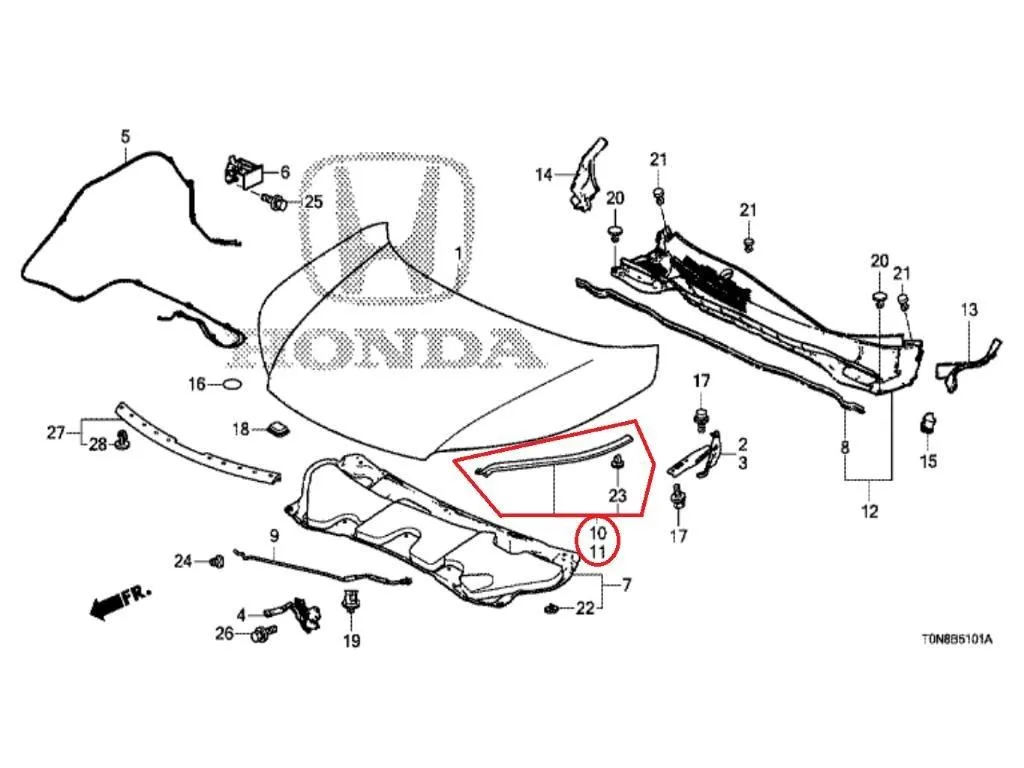 Karet Kap Mesin CRV GEN4 2013-2017 Original