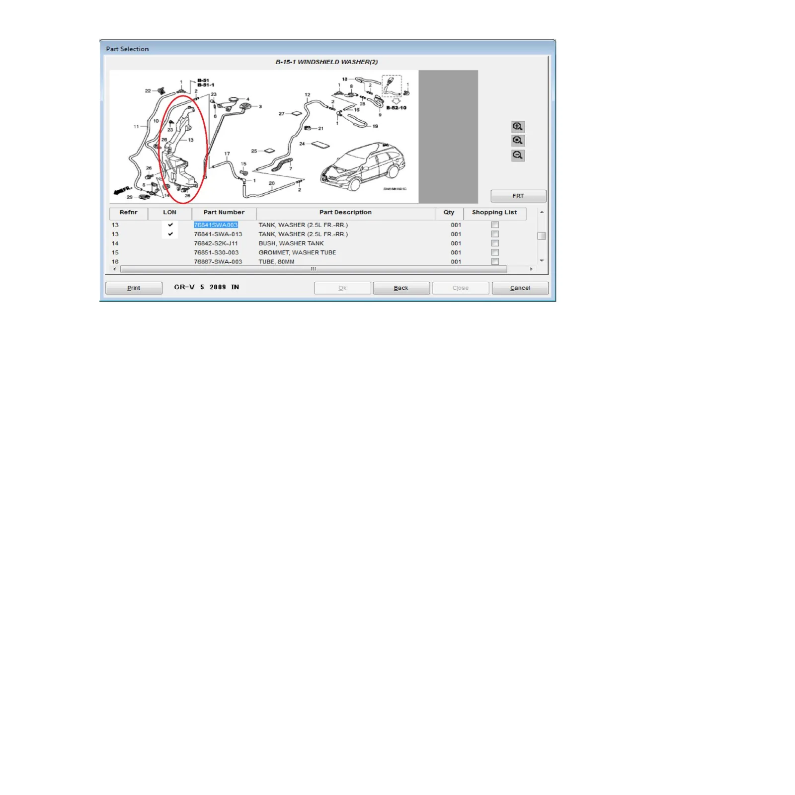 Tabung AIR Wiper CRV 2007-2012 ORIGINAL