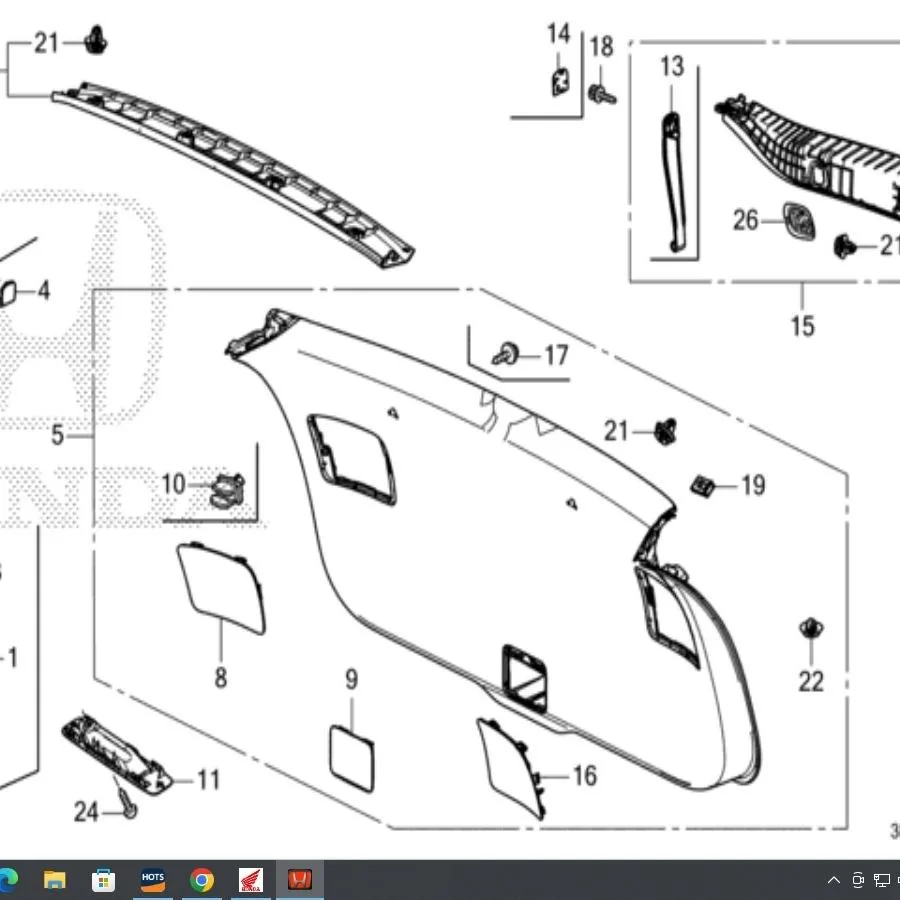 Door Trim Bagasi ALL NEW HRV GEN2 2023-2024 2025 Original