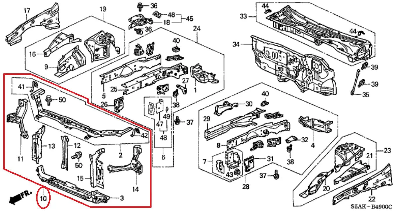 Bullhead Komplit Honda CIVIC ES 2001-2005 Original
