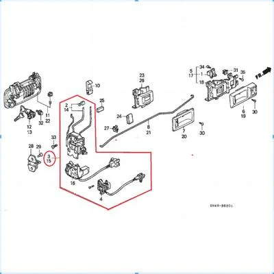 Door Lock Pintu Depan Honda Civic 1989-1991 Original
