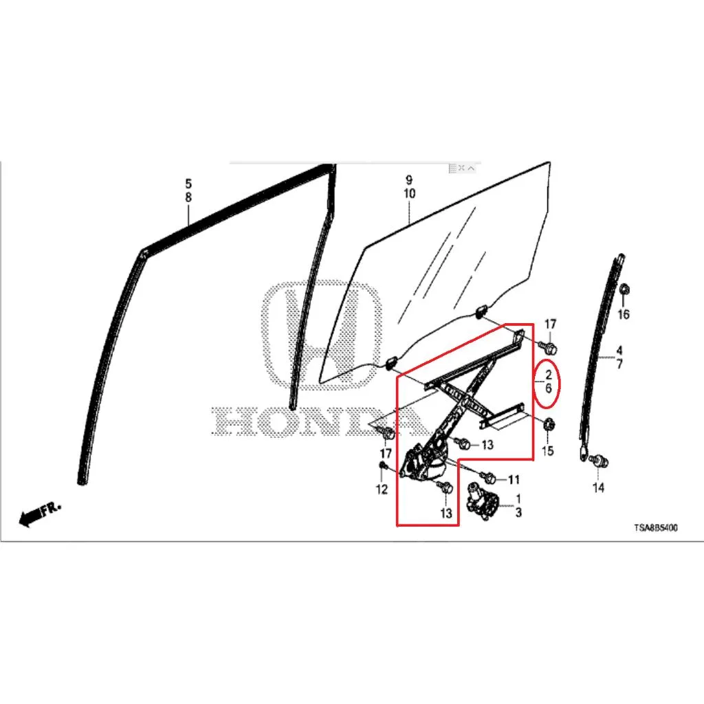 Regulator Kaca Depan Belakang BRV MOBILIO 2014-2021 Original