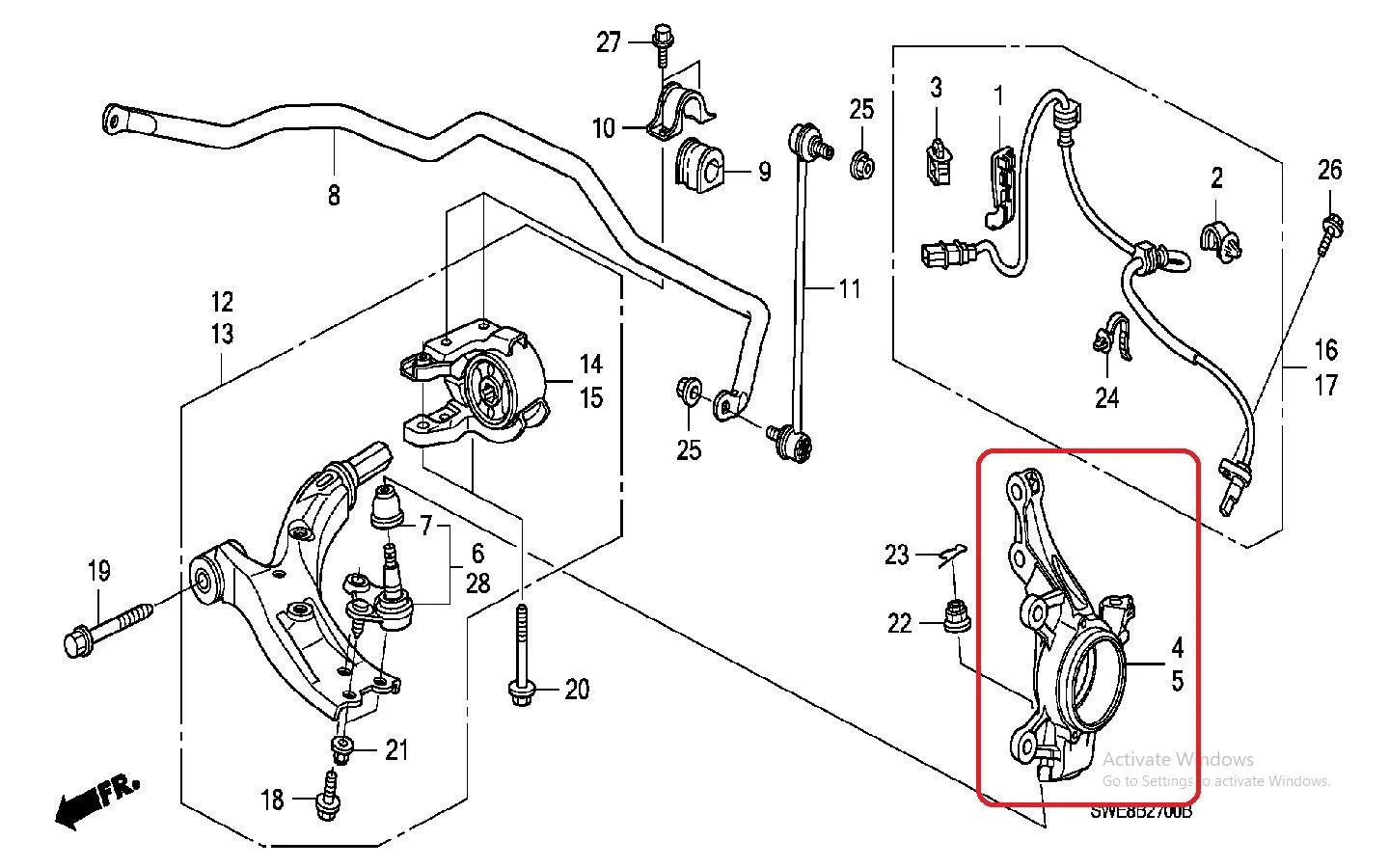 Knuckle Roda CRV GEN 3 2007-2012 Original