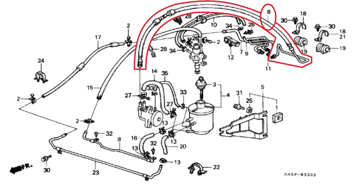 Selang PS Power Steering ACCORD 1982-1983 Original