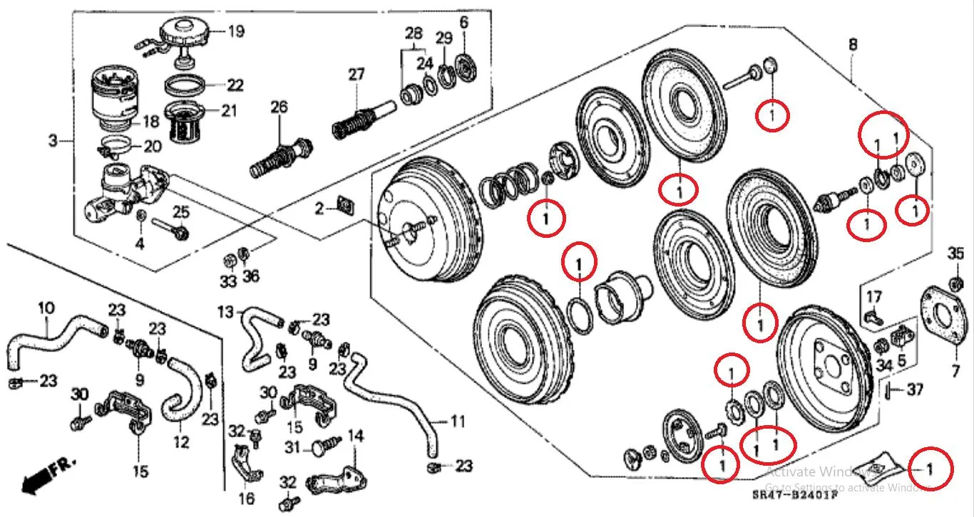 Packing Set Booster Rem CIVIC ESTILO 1992-1995 Original
