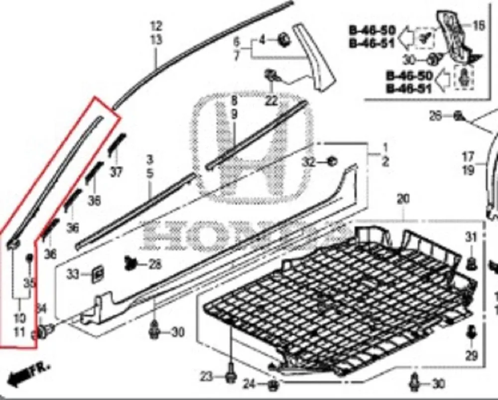 Moulding Kaca List Kaca Depan Besar Jazz GK5 2014 2015 2016 2017 2018 2019 2020 2021 2022 Original
