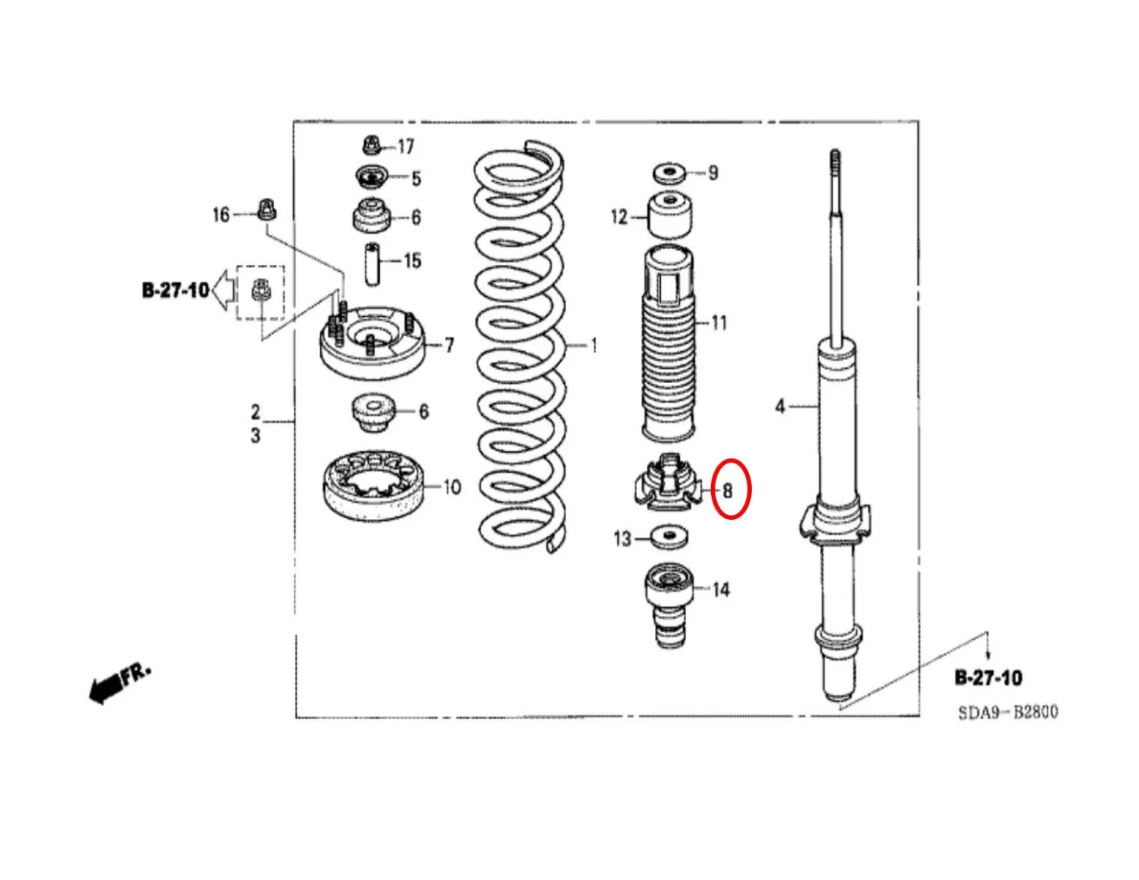 Karet Per Shockbreaker Honda Accord 2003-2007 Original