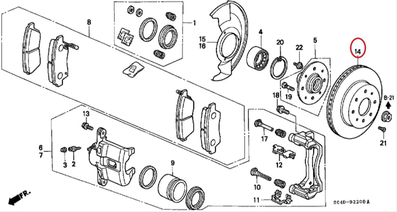 Disk Brake / Piringan Rem Depan Honda CIVIC 1996-2000 Original