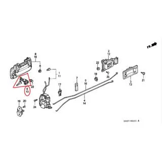 Kunci Pintu / Silinder Pintu Assy Depan Kanan CIVIC 1988-1991 Original