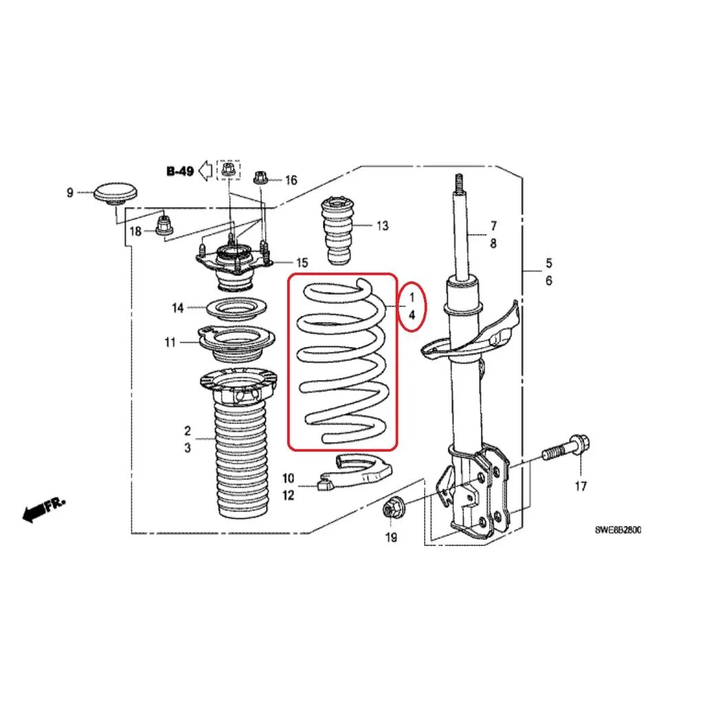 Per Shock breaker Depan CRV GEN 3 2007-2012 Original