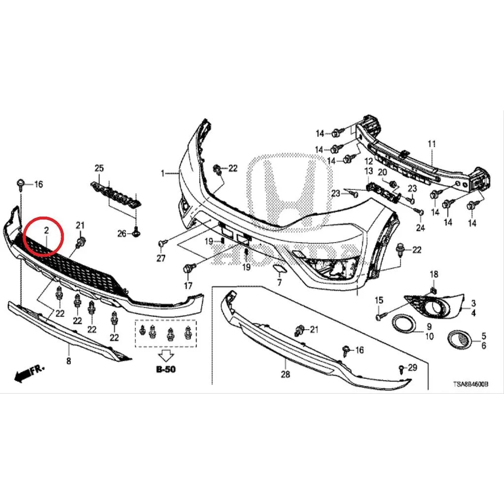 Bumper Depan Bawah BRV Facelift 2019 Original