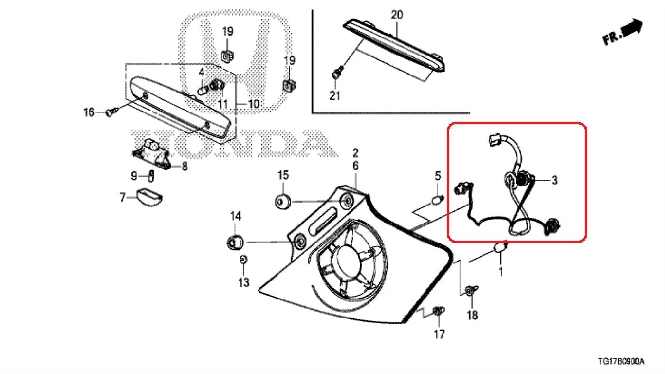 Kabel Stoplamp Soket Lampu Belakang BRIO 2013-2018 Original