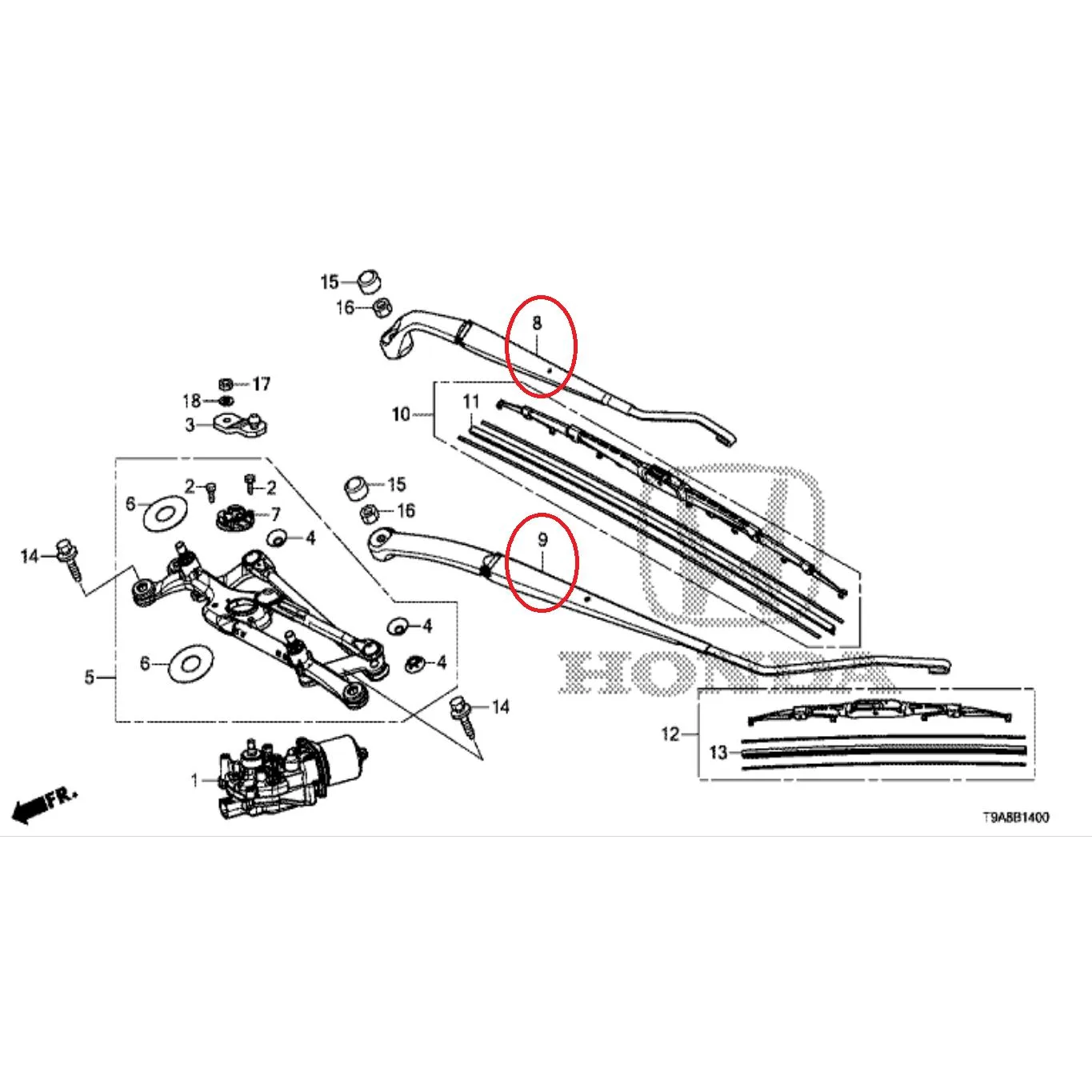 Gagang Wiper / Arm Wiper Depan CITY GM6 HATCHBACK 2014-2023 Original