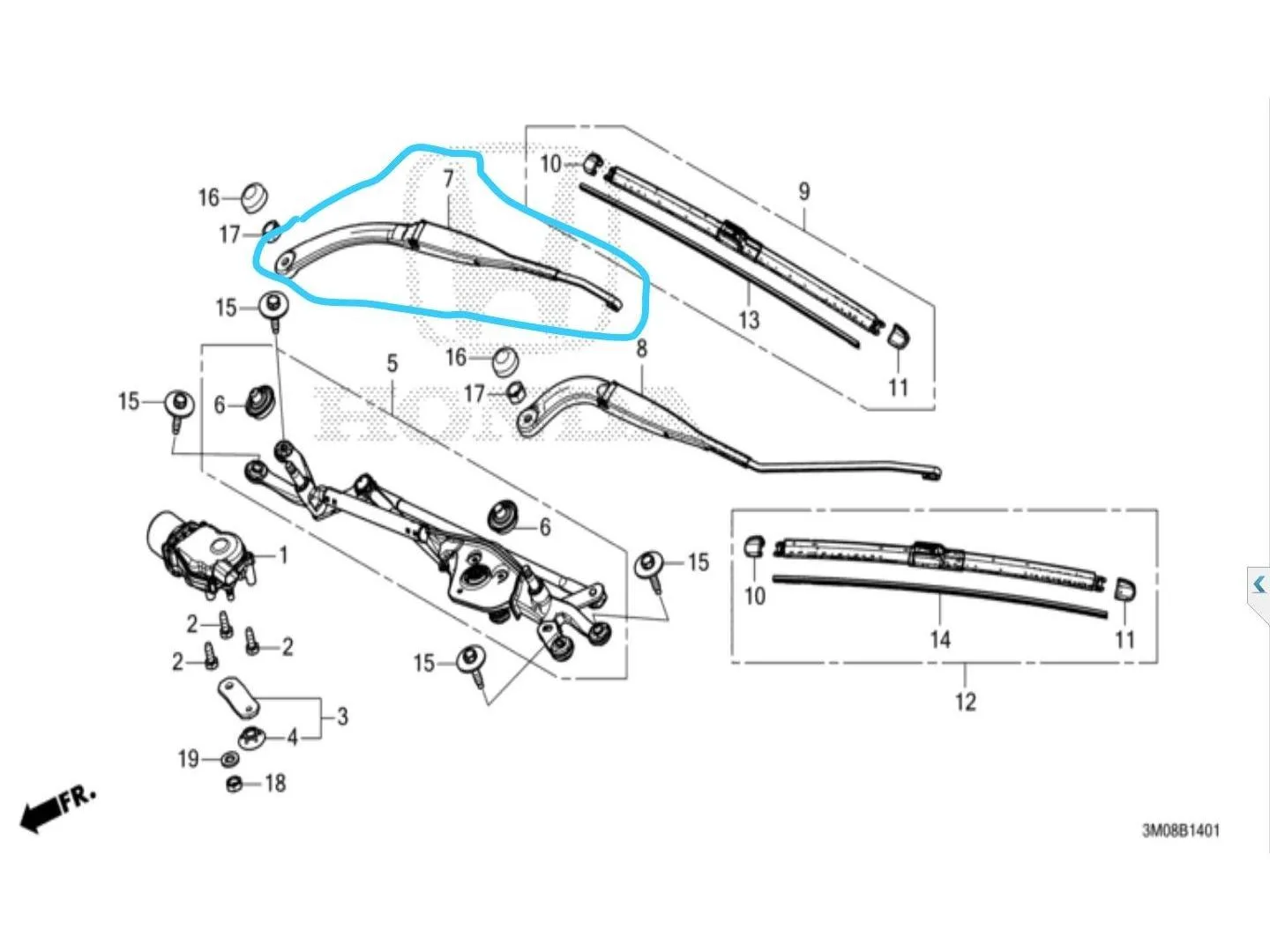 Arm Wiper ALL NEW HRV 2023 2024 up Original