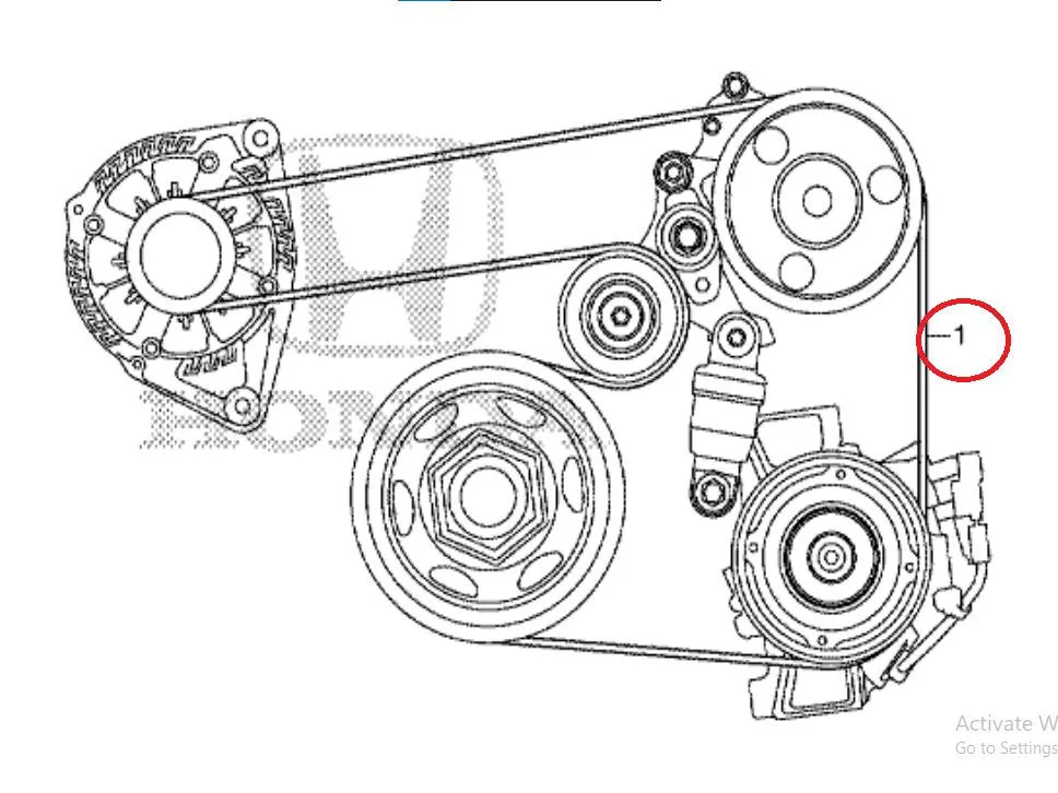 Fanbelt / Belt Alternator CIVIC TURBO 2016-2020 HRV 2022-2023