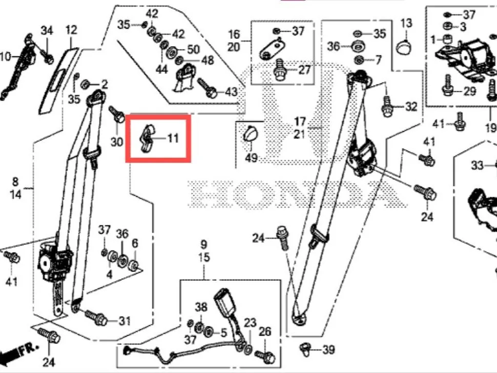 Cover Seatbelt Depan JAZZ HRV CIVIC Type R Original