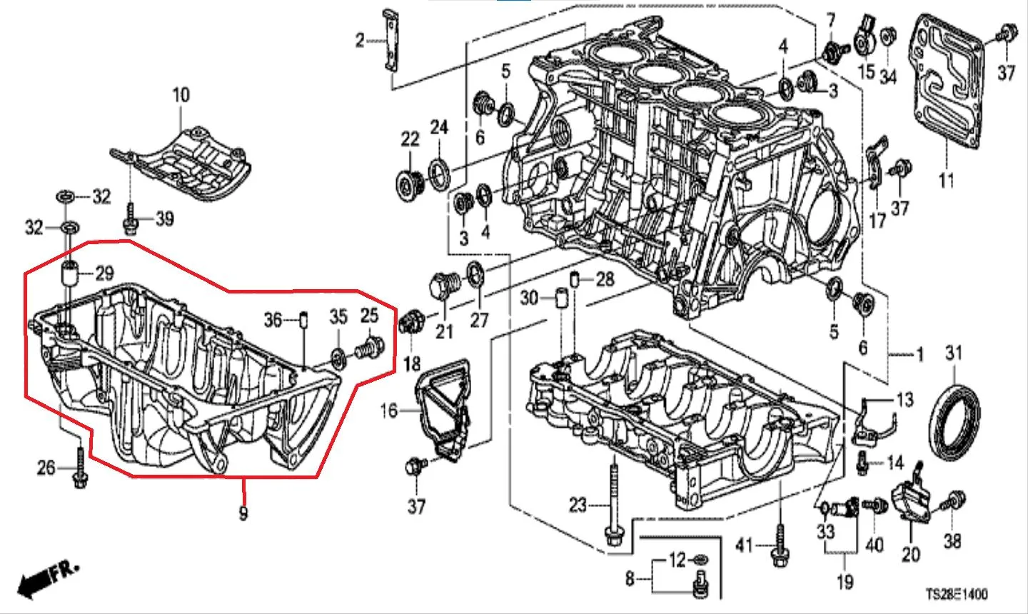 Pan oli Bak oli mesin CIVIC FB 1.8CC ORIGINAL