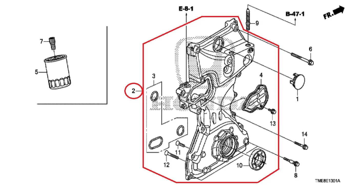 Pompa Oli Honda CIVIC FB1 FB2 CRV Gen4 Gen5 2013-2023 Original