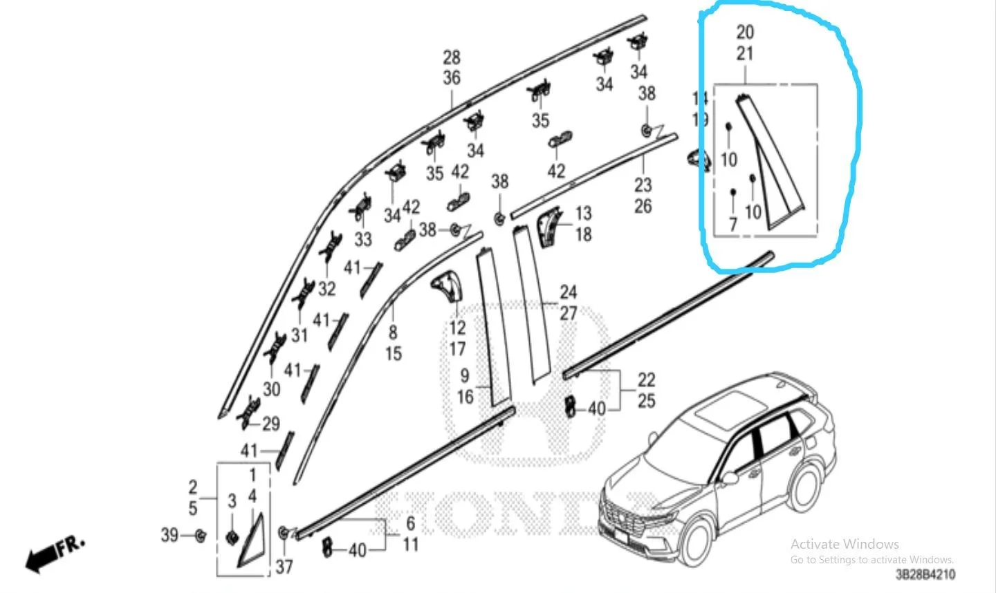 Garnish Pilar Pintu Belakang ALL NEW CRV E HYBRID 2024 2025 original