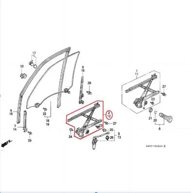 Regulator Window Power ACCORD 1990-1993 Original