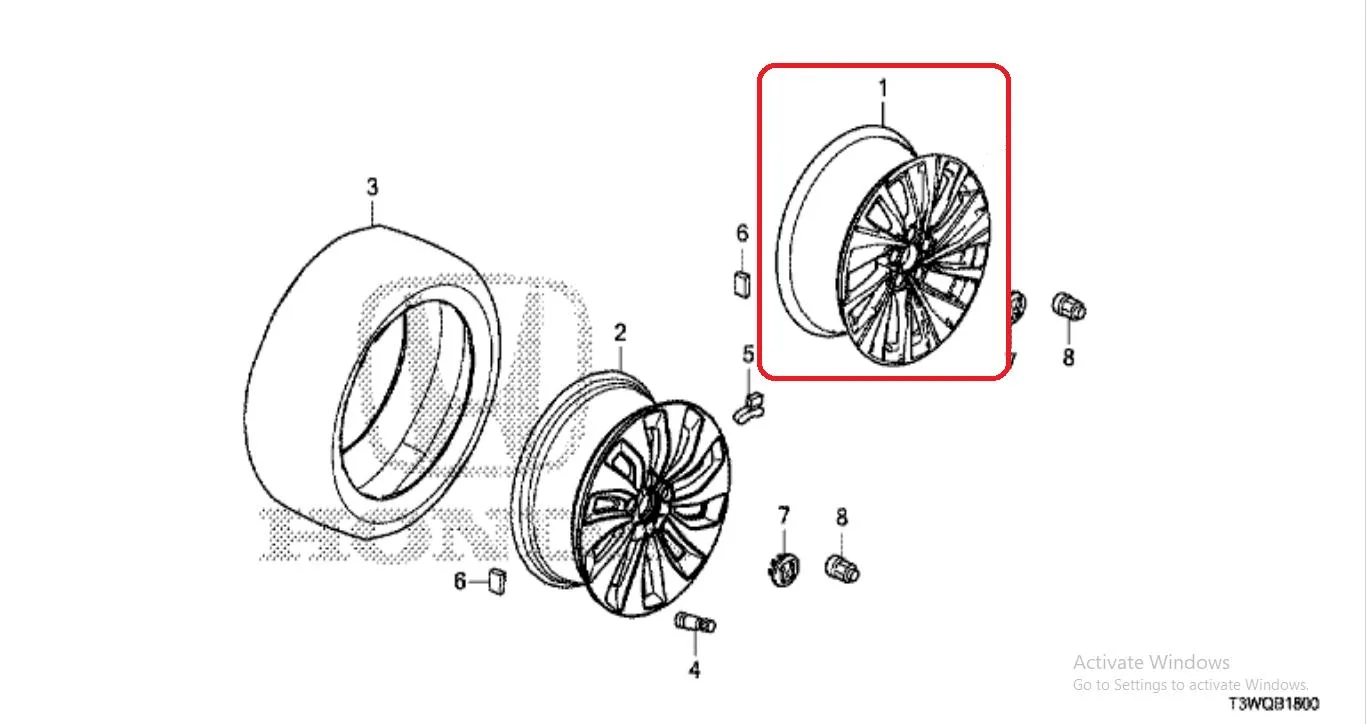 Velg Roda Honda ACCORD HYBRID 2016-2018 18x8J Original