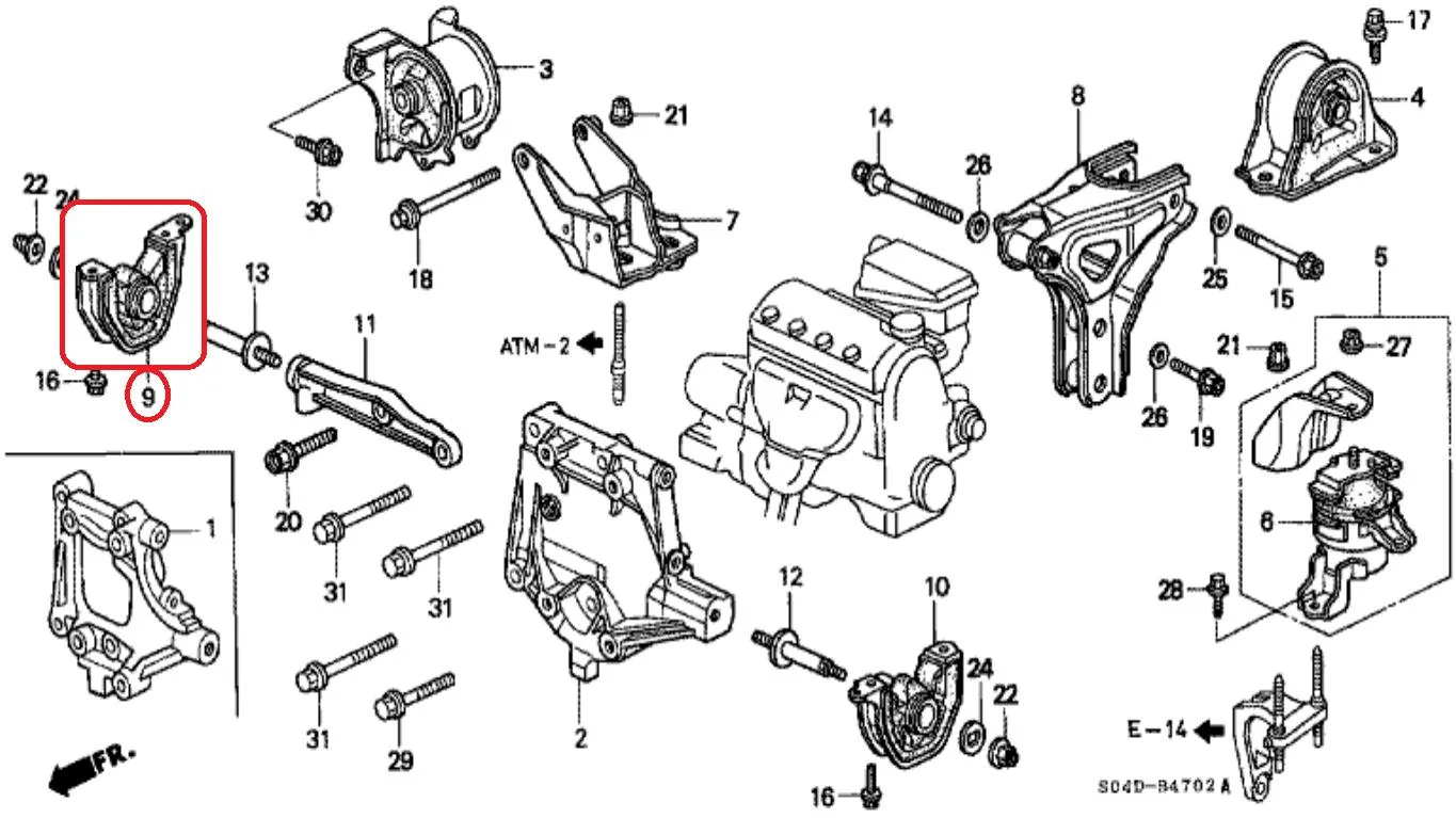 Engine Mounting Kanan CIVIC 1993-2000 & CRV 2000-2001 Original