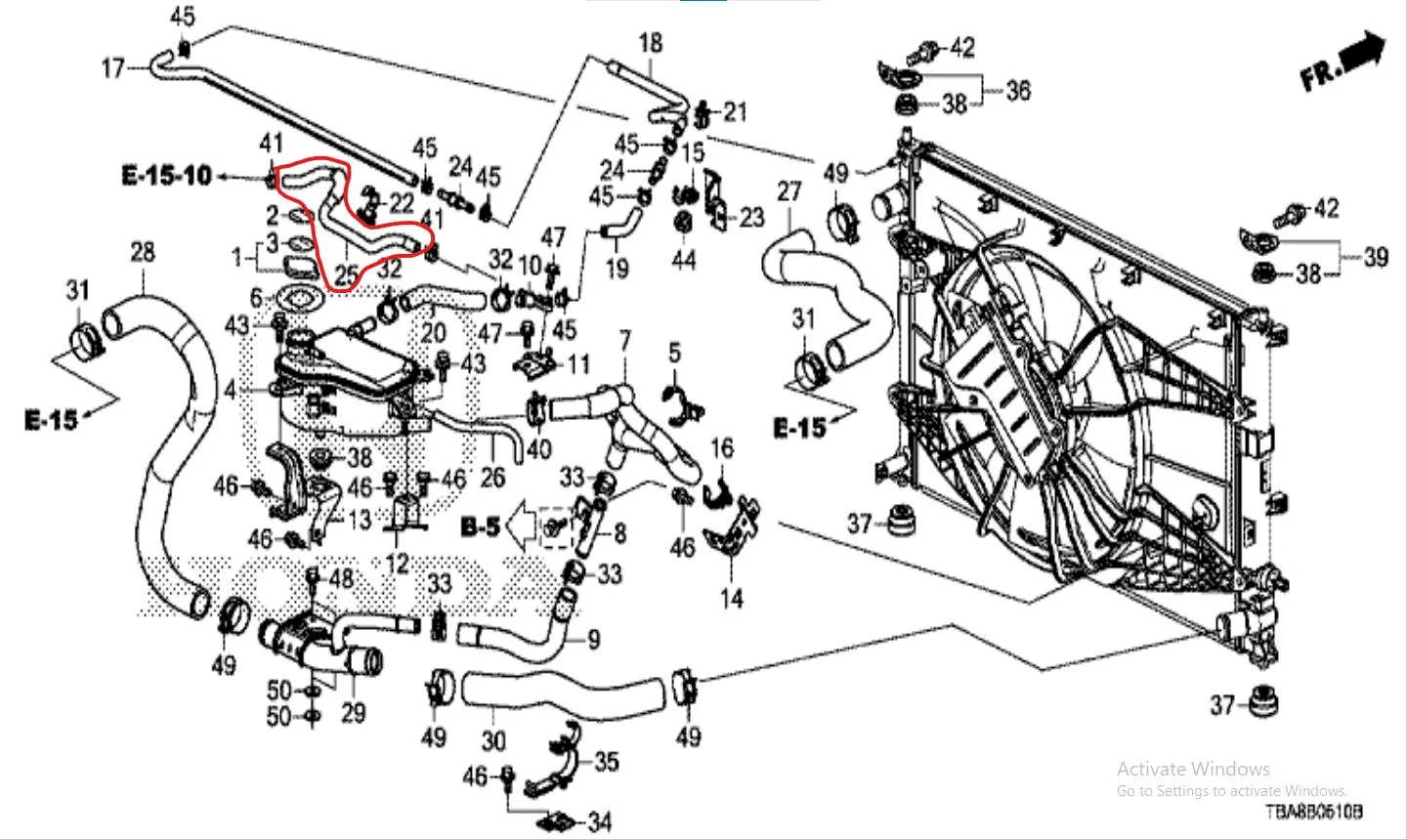 Selang Air Tabung Radiator CIVIC TURBO ORIGINAL