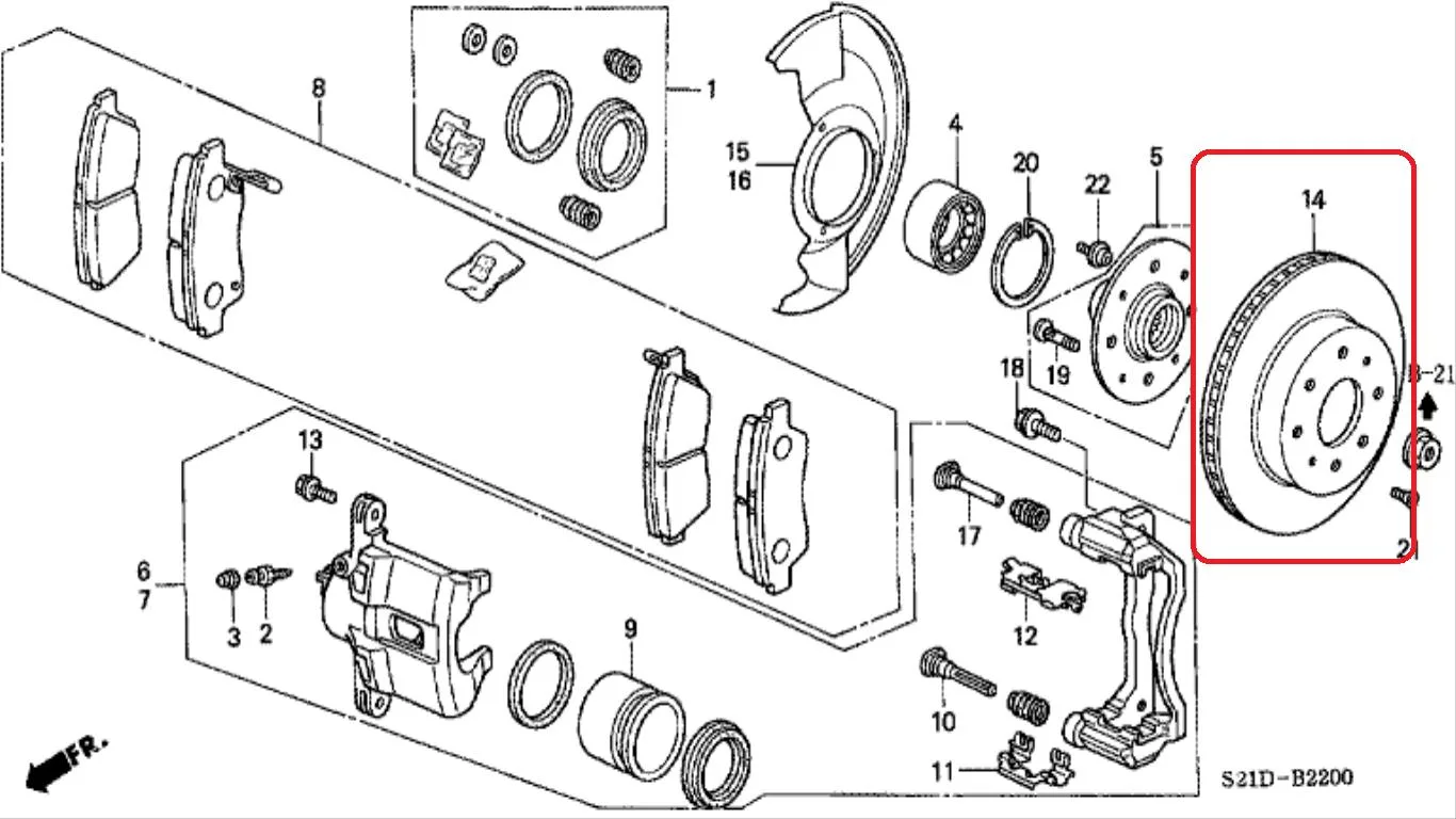Disk Brake / Piringan Rem Depan Civic Ferio 1997-2000 Original