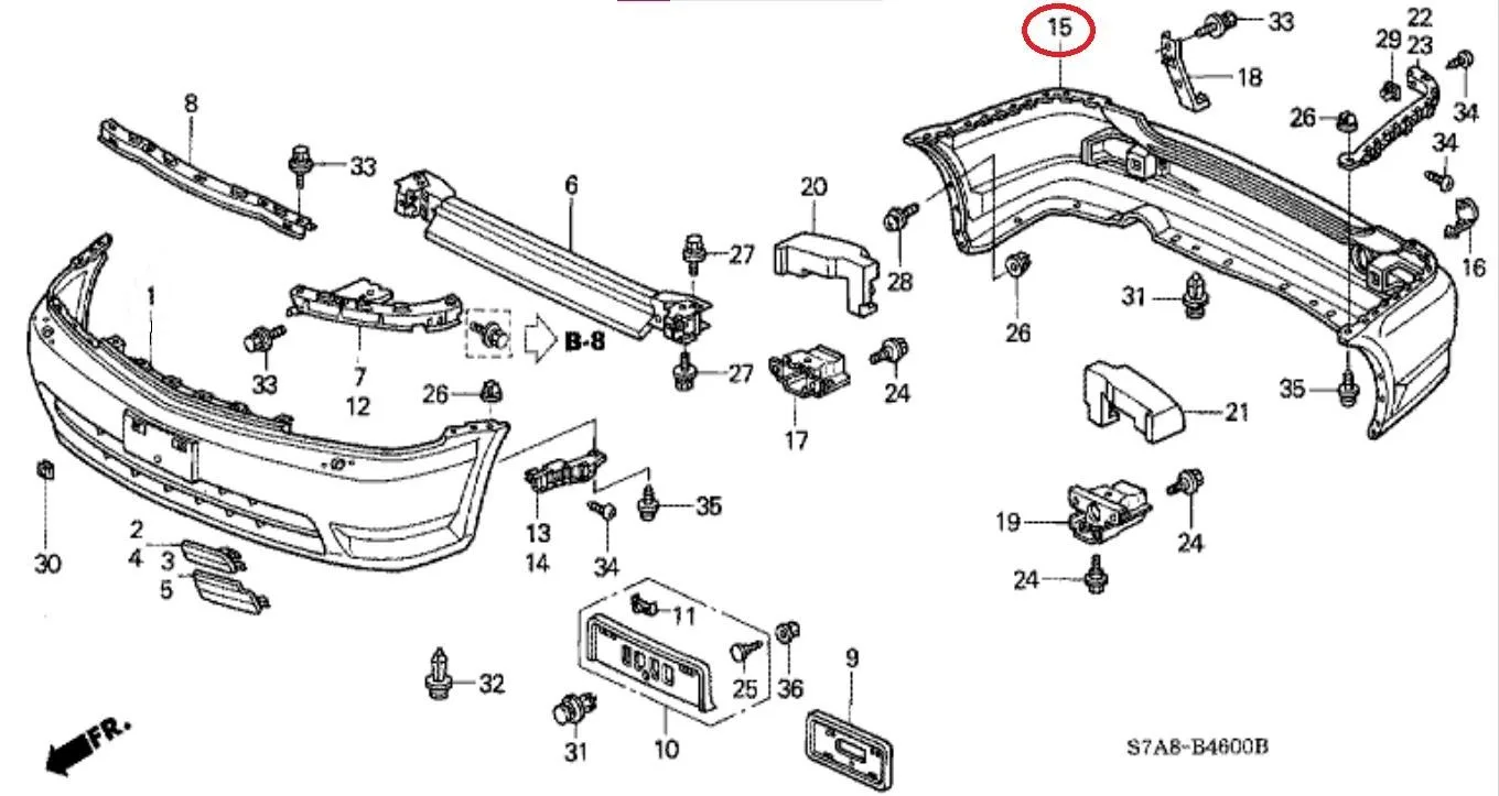 Bumper Belakang Honda STREAM 2001-2004 Original