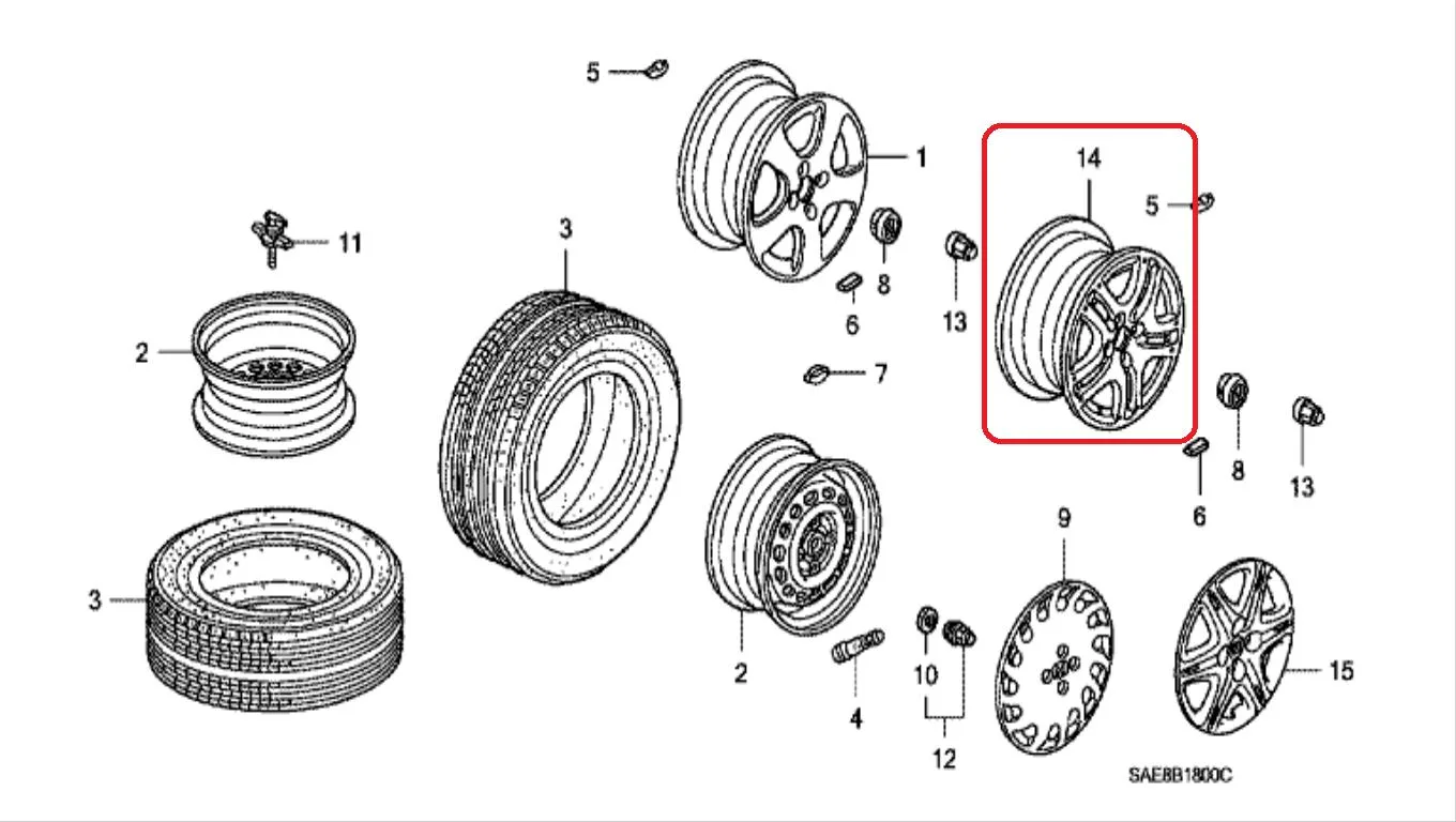 Velg Roda JAZZ GD3 2005-2007 15X6 Original